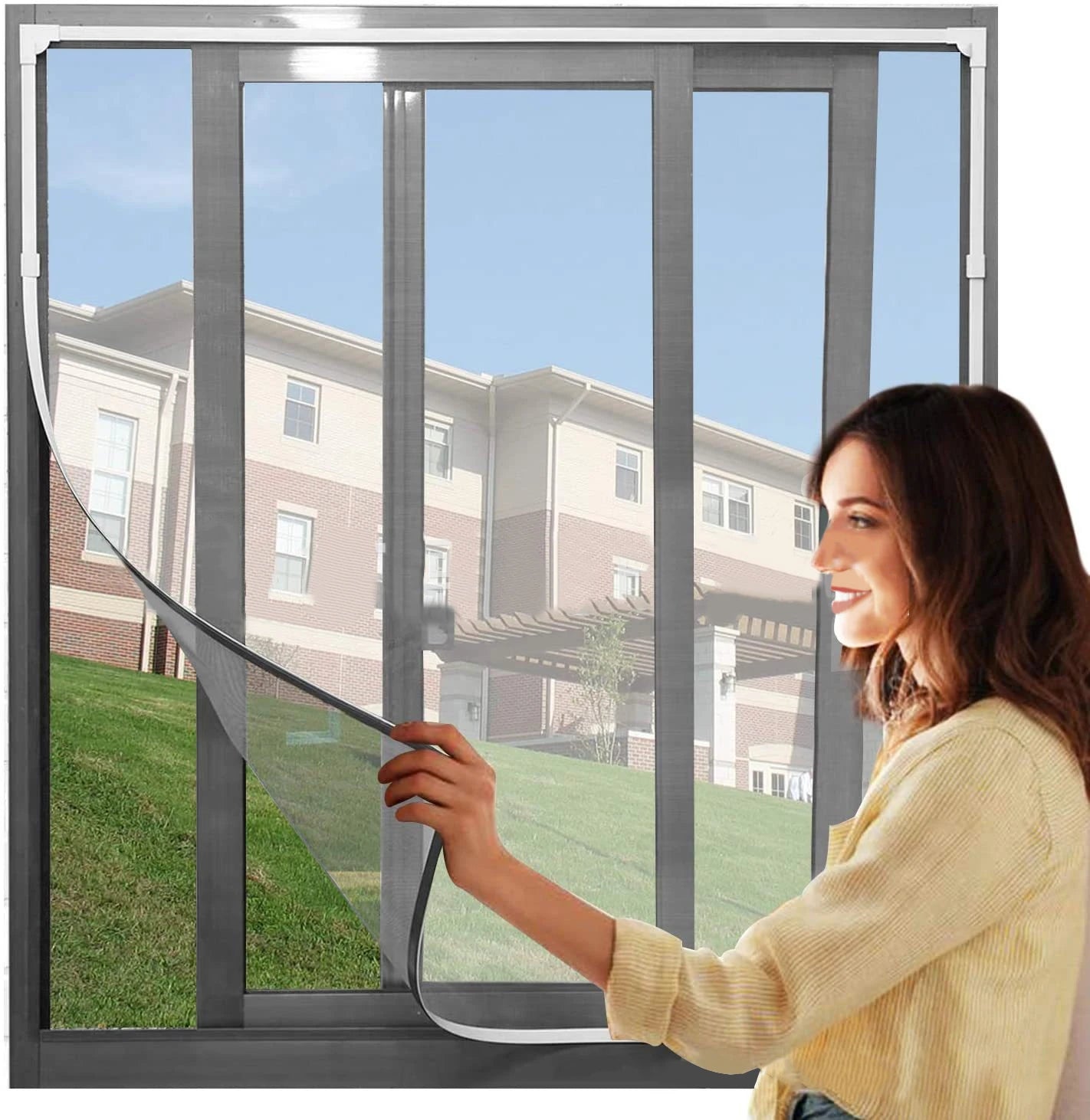 Magnetic mesh mosquito screen, invisible screen window, self-installation, simple, household use, self-adhesive, magnetic window