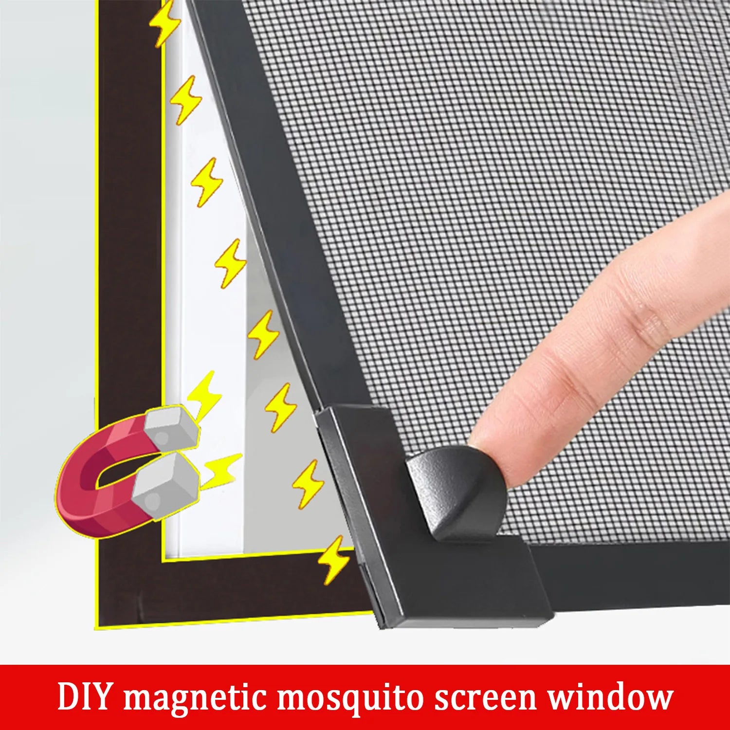 Magnetic mesh mosquito screen, invisible screen window, self-installation, simple, household use, self-adhesive, magnetic window